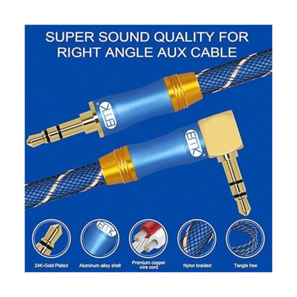 Cable auxiliar de ángulo recto de 90 grados chapado en_4
