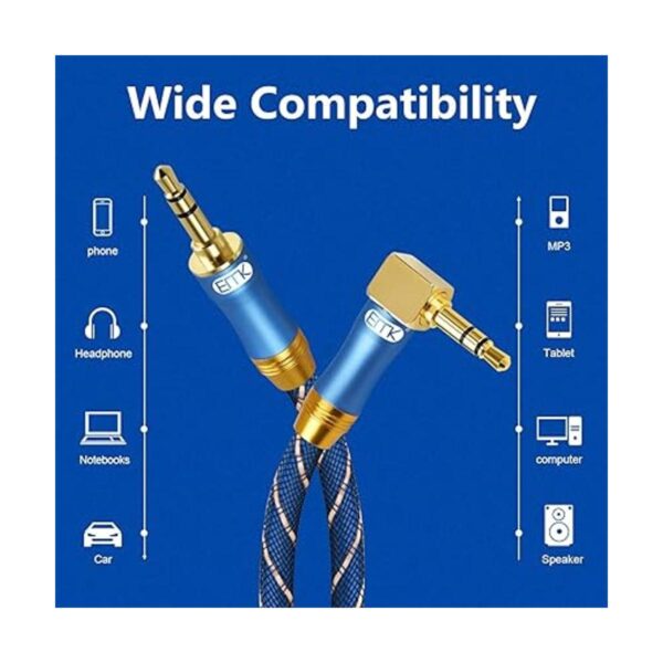 Cable auxiliar de ángulo recto de 90 grados chapado en_5