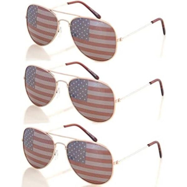 Shaderz USA America Gold Aviator Gafas de sol Gran_1