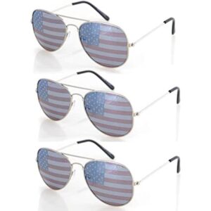 Shaderz USA America Silver Aviator Gafas de sol Gran_1