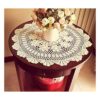 Damanni Mantel de algodón beige hecho a mano con encaje de_1
