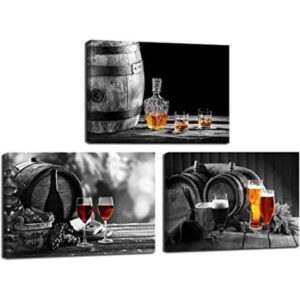 Nachic Wall 3 piezas de arte de pared de cocina whisky_1