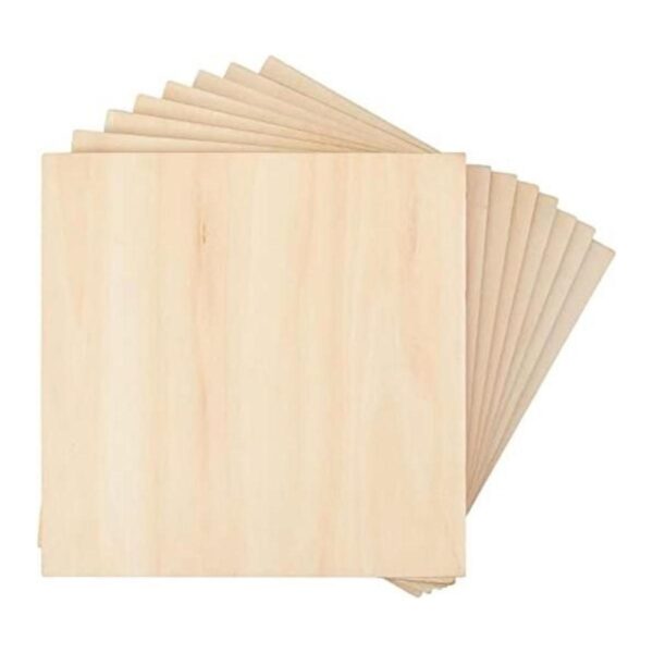 Paquete de 8 cuadrados de madera sin terminar de 6 x 6