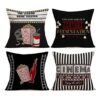Aremetop Juego de 4 fundas de almohada de lino y algodón