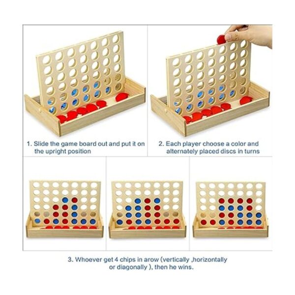Arfun Juego de mesa de conexión de madera 4 en una fila_3