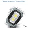 FOSFIS Luz de trabajo recargable 30 W 1500 lúmenes
