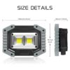 FOSFIS Luz de trabajo recargable 30 W 1500 lúmenes