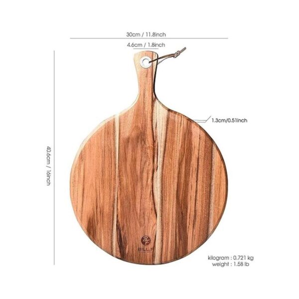 BILL.F Pizza de madera de acacia tabla de cortar de 12_3