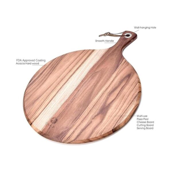 BILL.F Pizza de madera de acacia tabla de cortar de 12_2