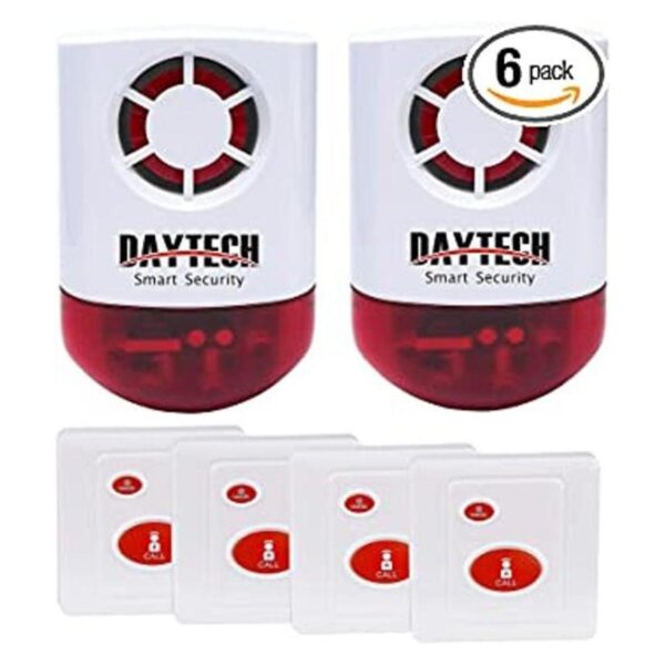 Daytech Sirena estroboscópica con botón de alarma de_1