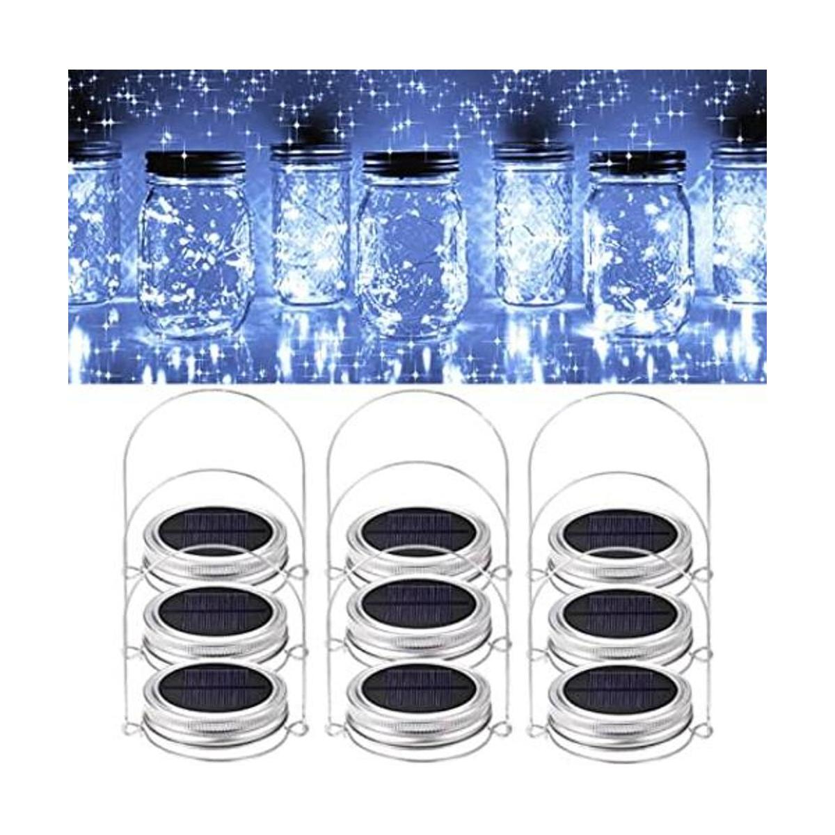 GONIMY Solar Mason Juego de 9 luces de cadena para tarro