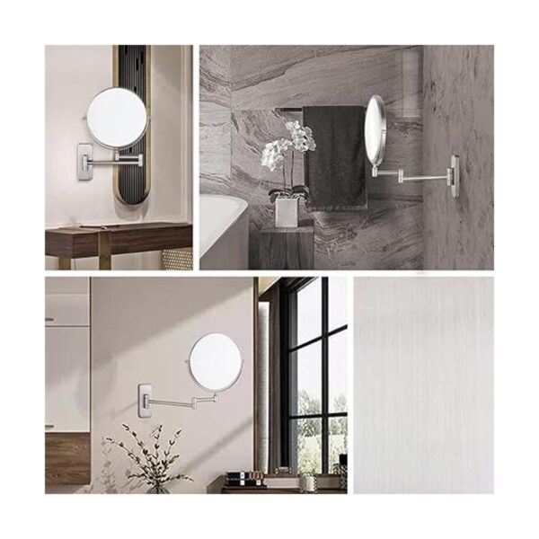 Nicesail Espejo de pared de 8 pulgadas con cepillo de