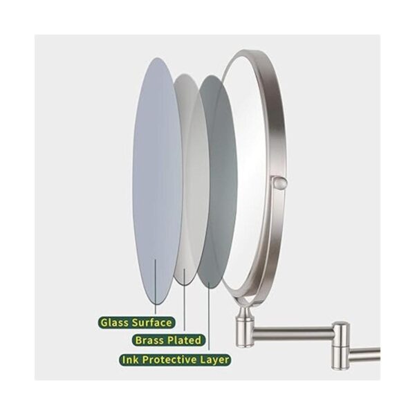 Nicesail Espejo de pared de 8 pulgadas con cepillo de