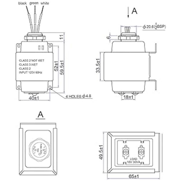 Endurance Pro Transformador de timbre de 16 V y 30 VA