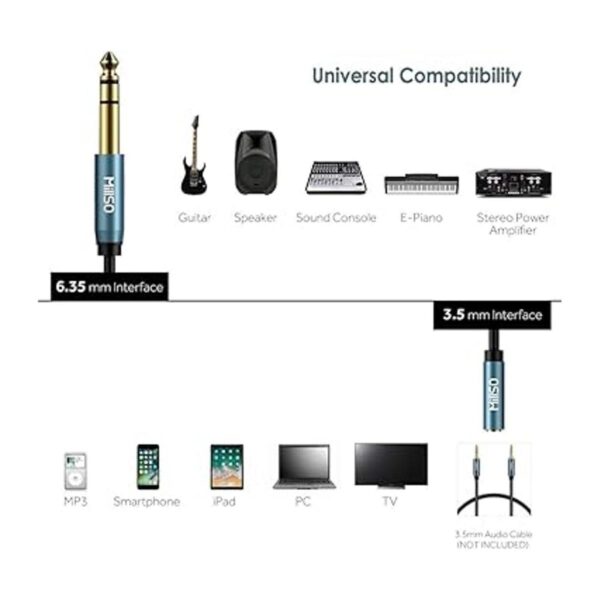 MillSO Adaptador de auriculares de 14 a 0.138 in 6.6_3