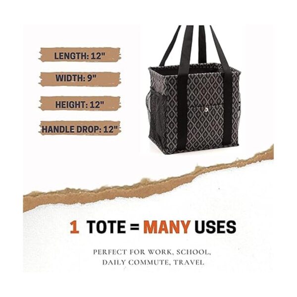 Pursetti Bolso pequeño utilitario negro Black Trellis S_2