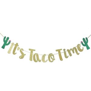 Its Taco Time Banner Banderines para fiesta de_1