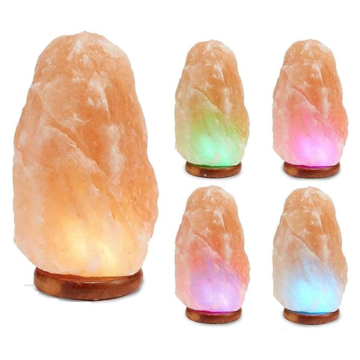 Lámpara LED multicolor de sal pura del Himalaya cambiante
