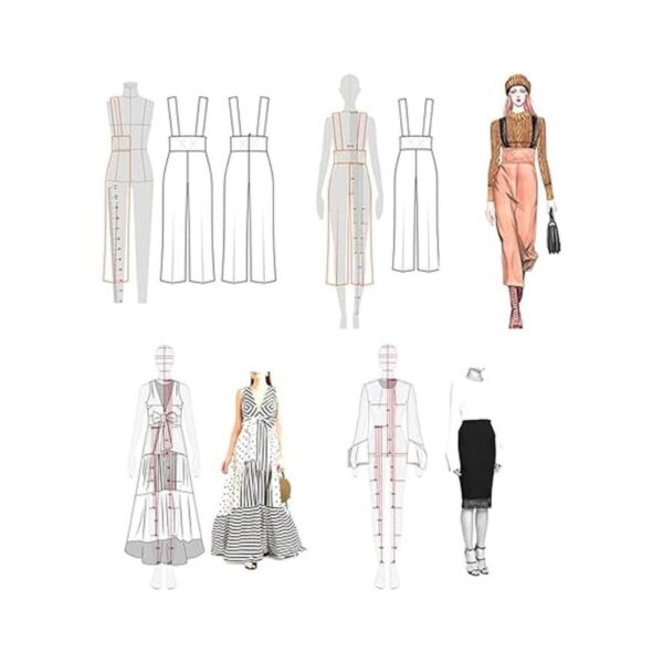 4 modelos de reglas de ilustración de moda regla de_6