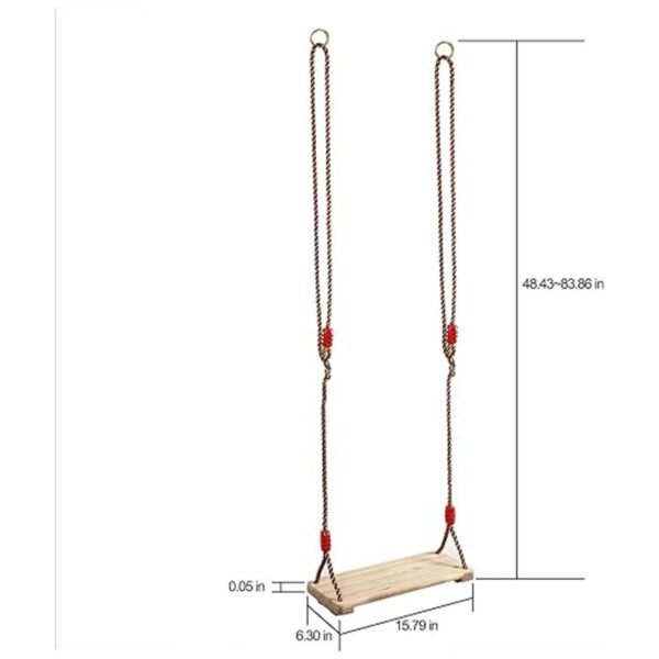 KINJOEK Columpio de madera de 15.8 x 6.3 pulgadas asiento