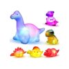 Juego de 6 juguetes flotantes iluminados de dinosaurios