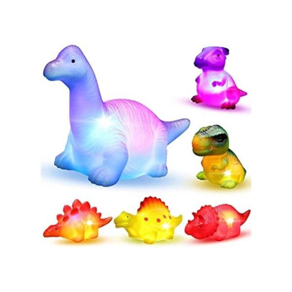 Juego de 6 juguetes flotantes iluminados de dinosaurios