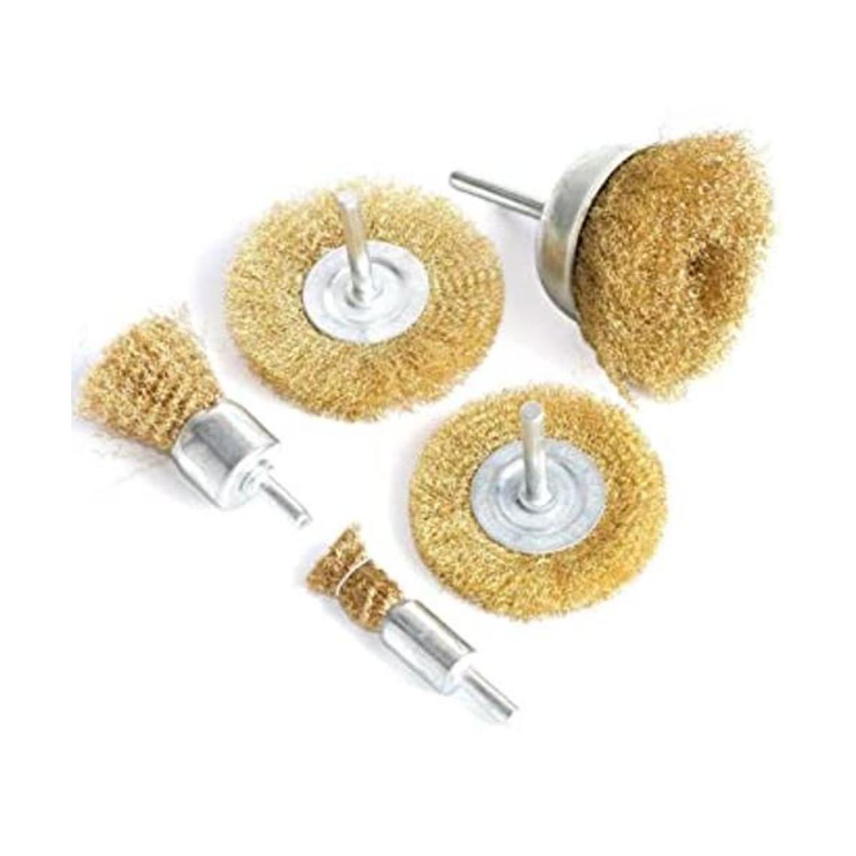 FPPO Kit de cepillos de rueda de alambre de latón para