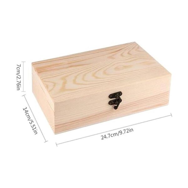 Dedoot Caja de madera sin terminar con tapa con bisagras