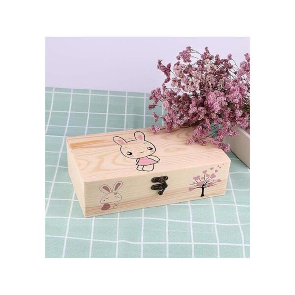 Dedoot Caja de madera sin terminar con tapa con bisagras