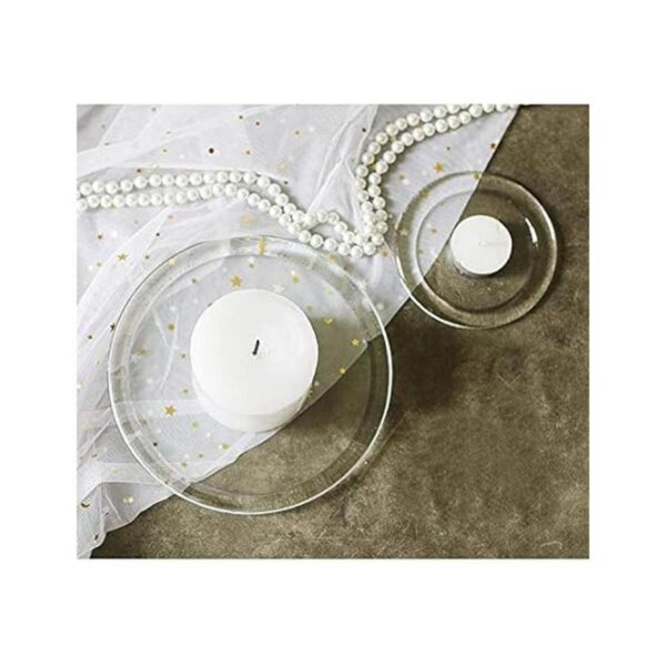 Nuptio Bandeja de cristal para velas redonda y