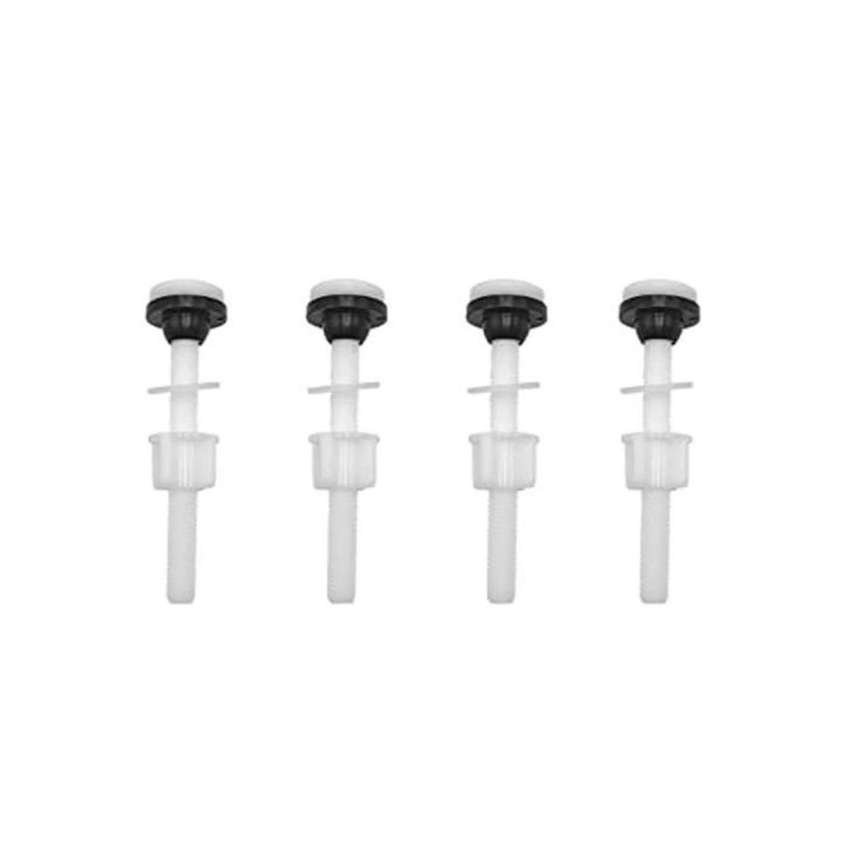 Juego de 4 tornillos de plástico para tanque de inodoro