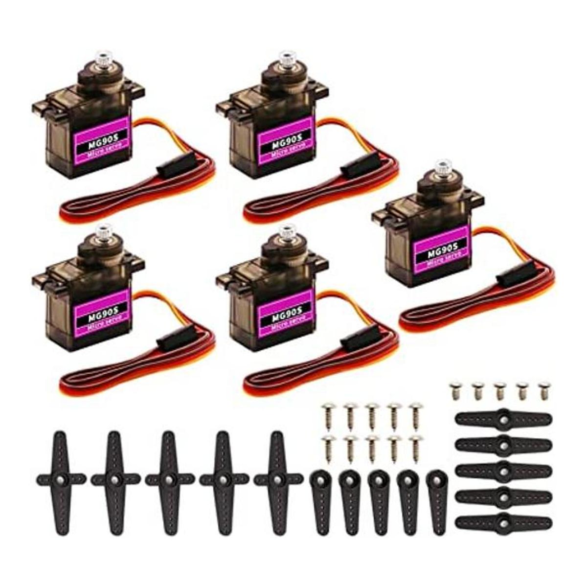 DaFuRui Paquete de 5 servomotores MG90S Mini 9G MG90S