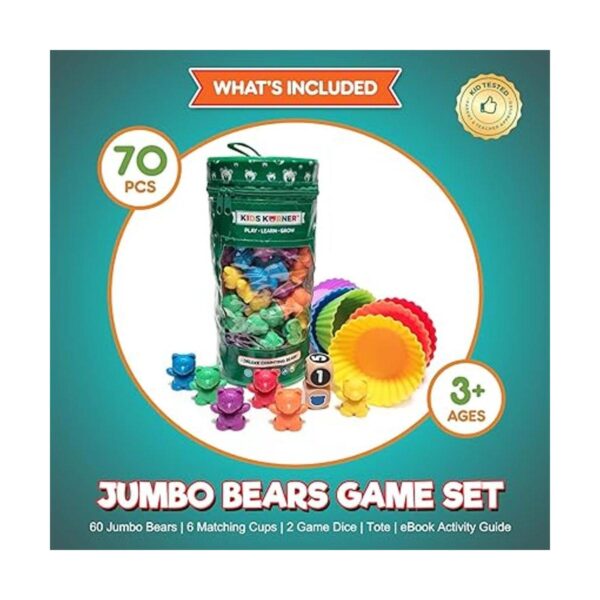 Jumbo Counting Bears Matching Game Montessori Fine Motor_2