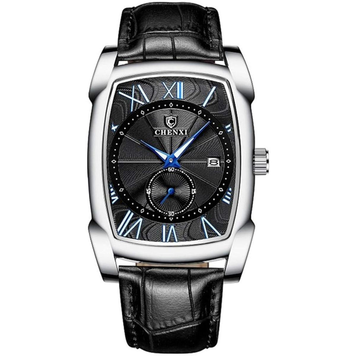 Hombres Vintage Relojes Cuarzo Analógico Fecha Reloj Cuero