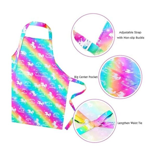 PASHOP Delantal para niños diseño de unicornio arcoíris_2