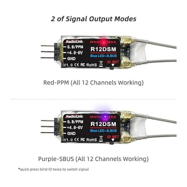 Radiolink R12DSM Receptor micro RC de 2.4 GHz 12_4