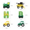 Juego de banderines de cumpleaños para tractor con_4