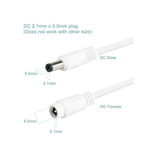 Paquete de 2 cables de extensión de alimentación CC de 20