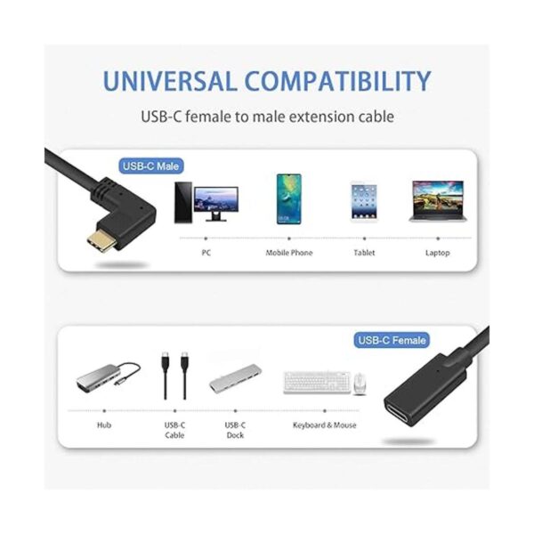 Poyiccot Cable de extensión USB C de 1 pies11.8 in USB C_5