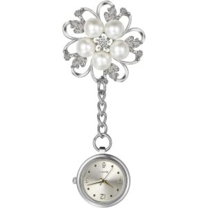 Reloj de enfermería para mujer diseño de hojas broche en_1
