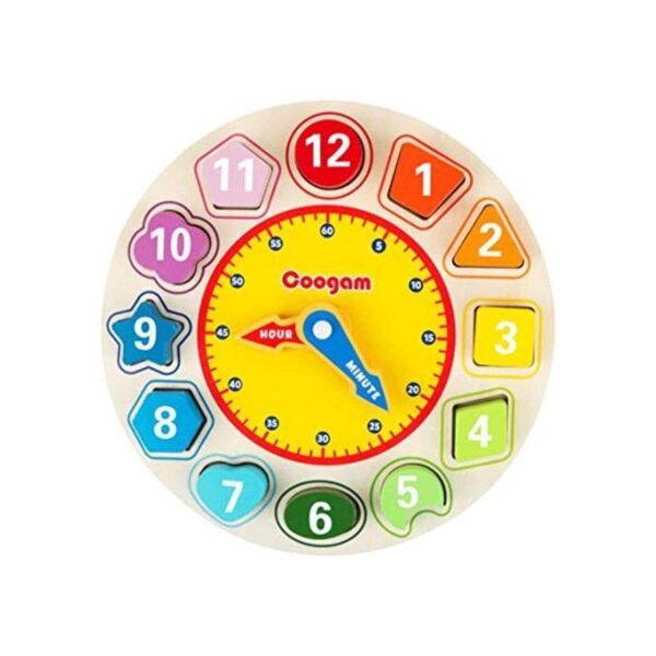Coogam Reloj de madera con colores y formas diseño de_1