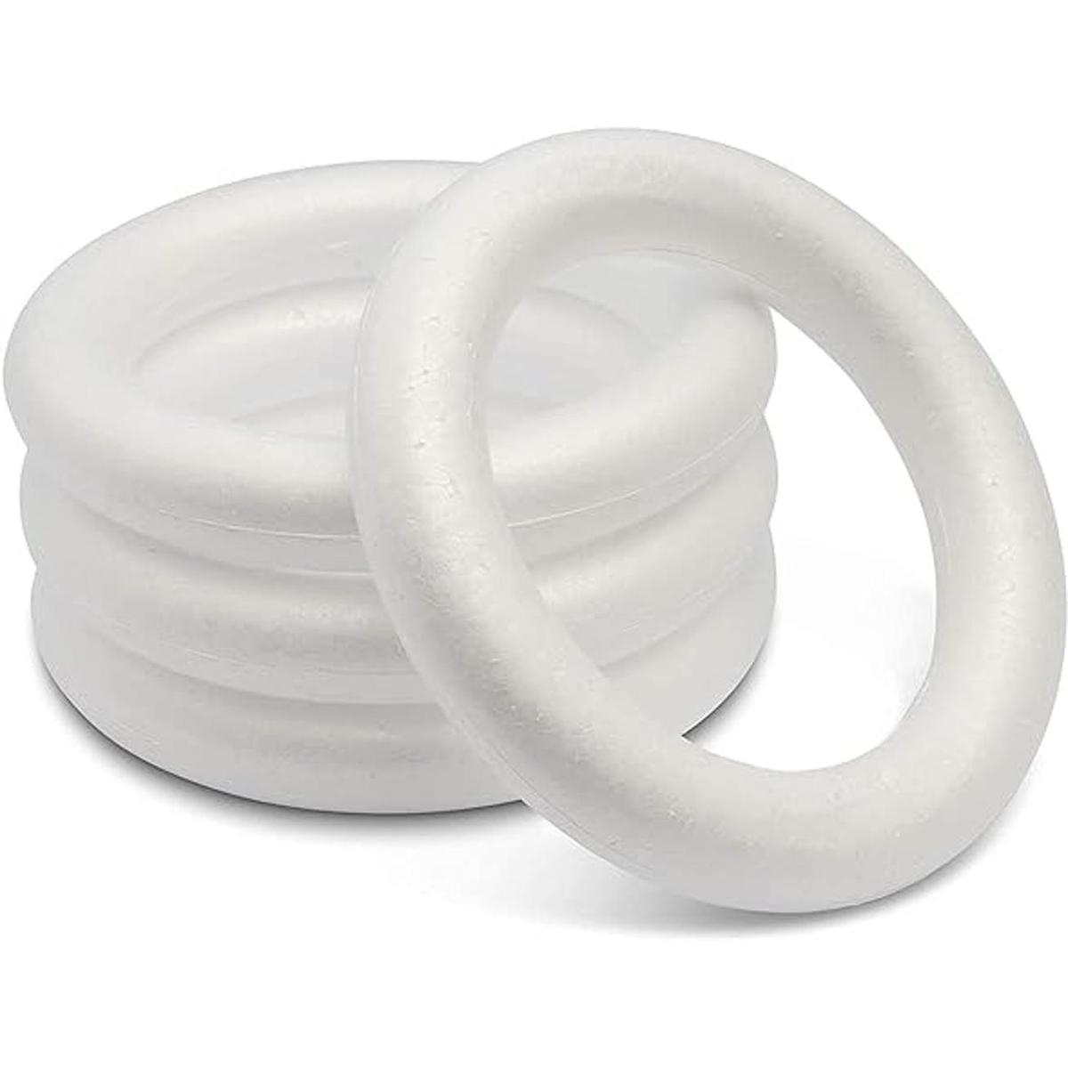 Anillos de corona de espuma blanca para arte y