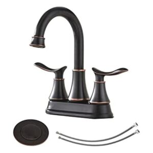 KINGO HOME Moderno grifo de baño de bronce aceitado de 2