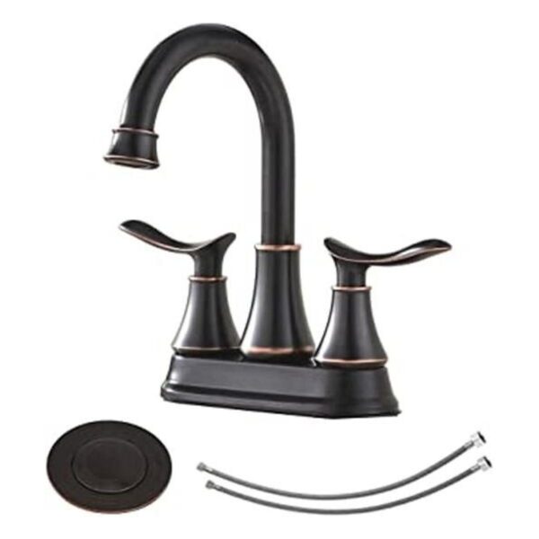 KINGO HOME Moderno grifo de baño de bronce aceitado de 2