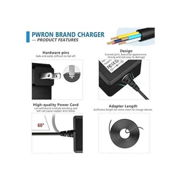 PwrON Cable adaptador de CA a CC de 12 V compatible con_5