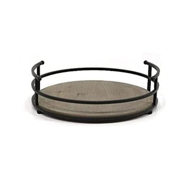 Stratton Bandeja de metal y madera para decoración del_1