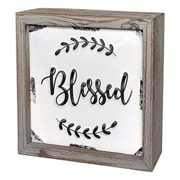 DeliDecor Blessed Letreros de madera de 8 x 8 pulgadas_1
