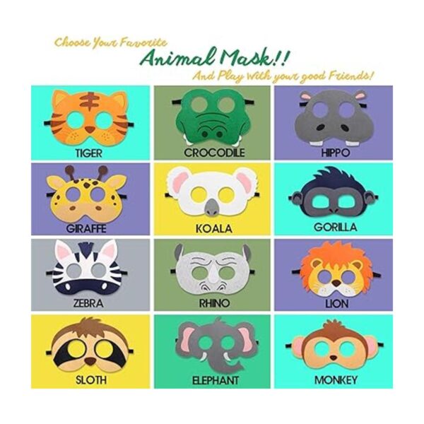 Máscaras de fieltro de animales salvajes con temática de_2