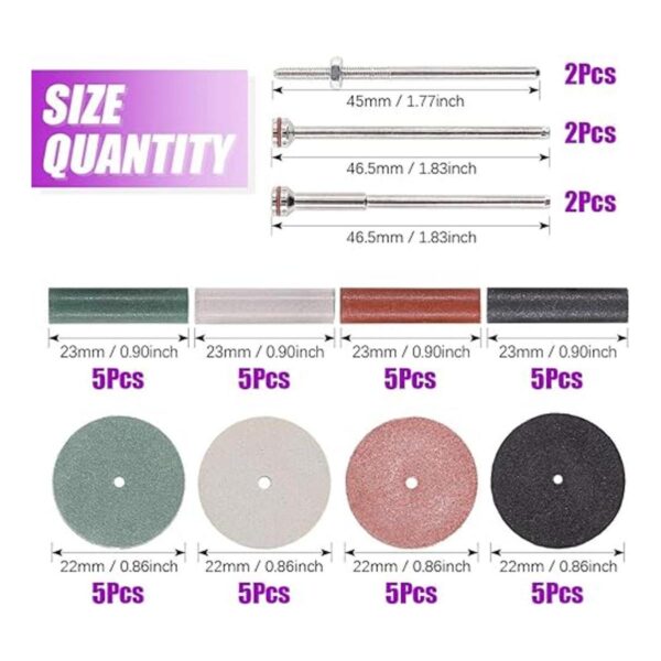 Swpeet Kit de 46 ruedas de pulido 40 piezas de 4 colores