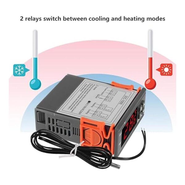 Dorhea Controlador de temperatura digital STC1000 AC 10A